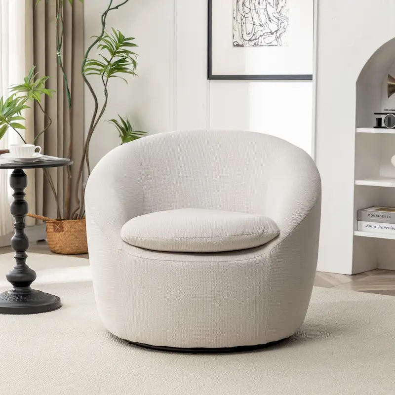 Roundhill Furniture Winnie Modern Swivel Barrel Chair