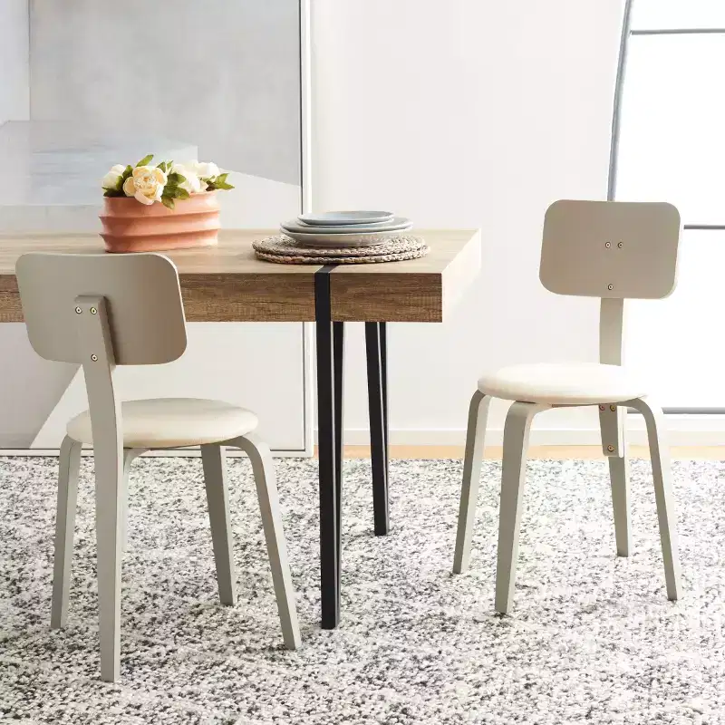 Jo Stackable Upholstered Dining Chairs (Set of 2) - DCH1010 - Safavieh