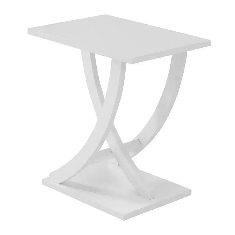 Breighton Home Newport Criss-Cross Chairside End Table in White