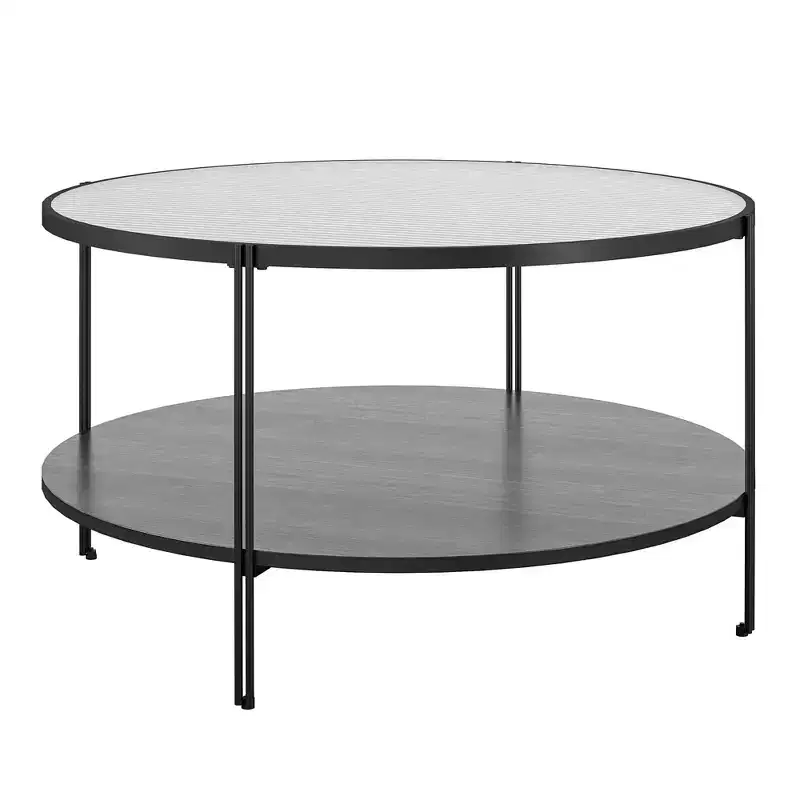 Round Coffee Table – Black Oak