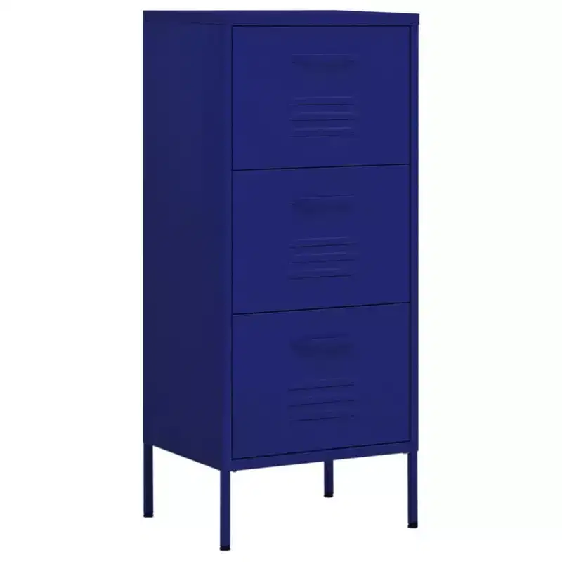 vidaXL Storage Cabinet Navy Blue Steel Medium Adjustable Feet - Navy Blue