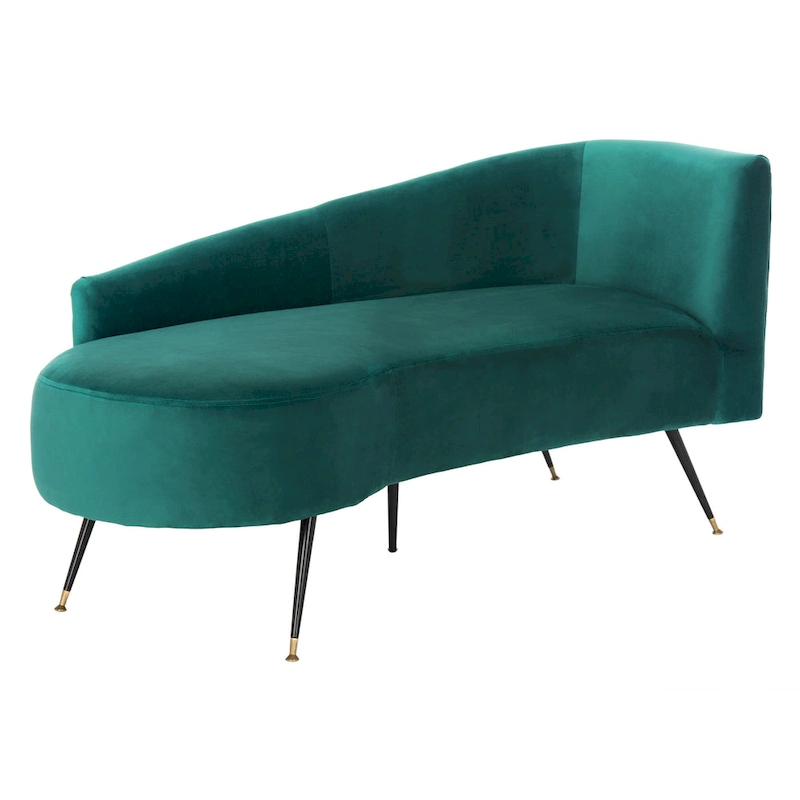 SAFAVIEH Helgrit Black/Gold Velvet Retro Glam Settee - 57.5 W x 27 D x 28 H - 58Wx27Dx28H