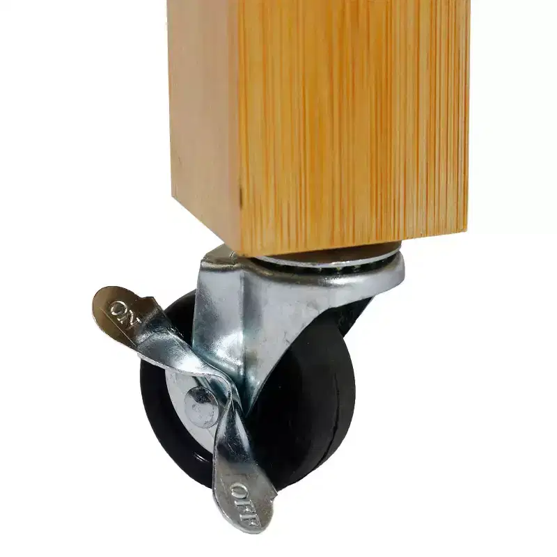 Home Aesthetics Rolling Bamboo Kitchen Island Cart Food Prep Trolley, with Towel Rack Drawers