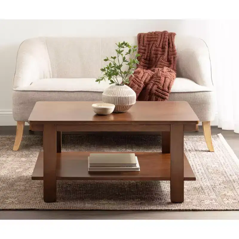 Wood Two-Tier Coffee Table 36''W x 20''D x 18.5''H