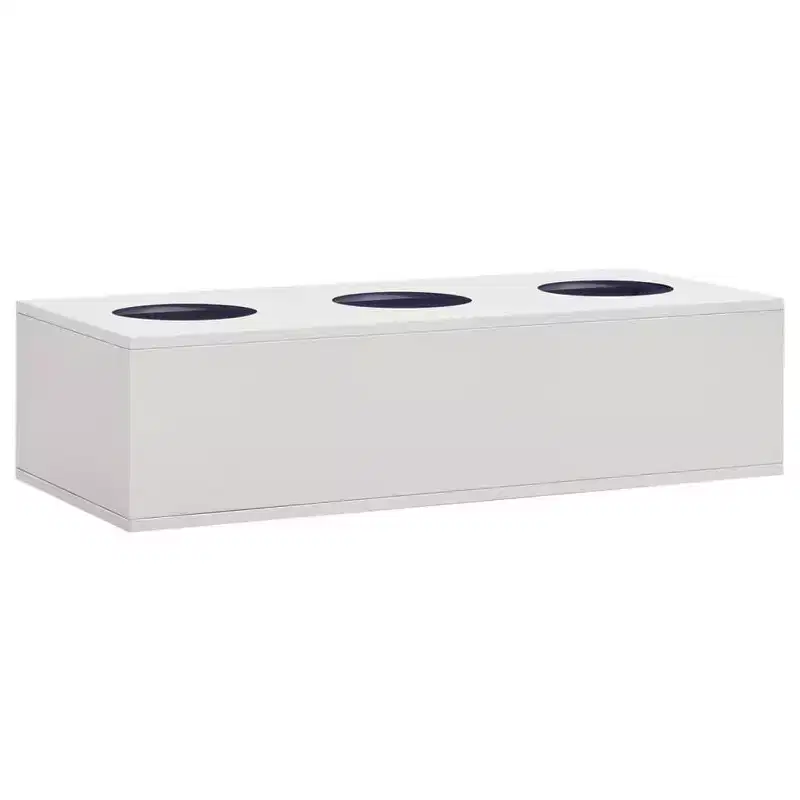 vidaXL Cabinet With Planter Box Light Grey Steel and Tempered Glass Medium