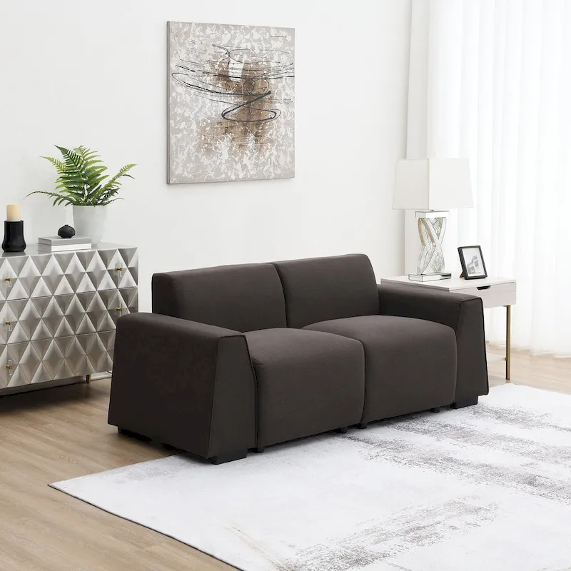 [VIDEO provided] [New] 71*35.5 Modern Linen Fabric Sofa,Stylish and Minimalist 2-3 Seat Couch,Easy to Install,Exquisite Lovesea