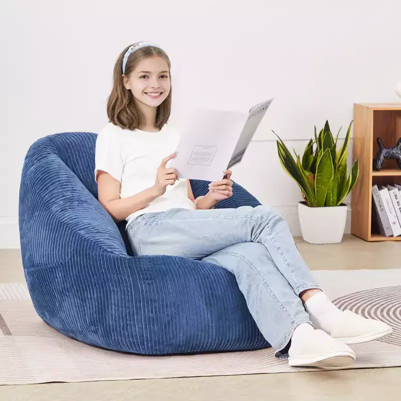 Memory Foam Polyester Velvet Bean Bag Chair 3 Feet