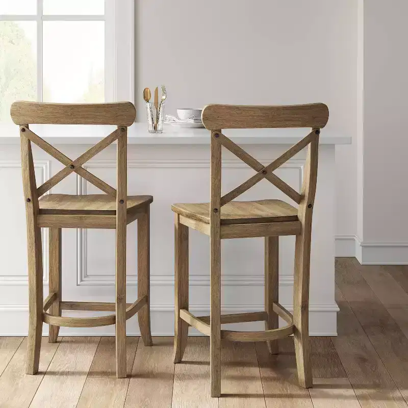 24 Litchfield X-Back Counter Height Barstool with Footrest