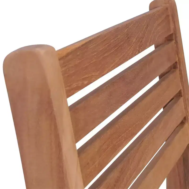 vidaXL Teak Wood Stackable Patio Chairs with Cushions - Set of 6 - Weather-Resistant, Easy Assembly, Versatile Design