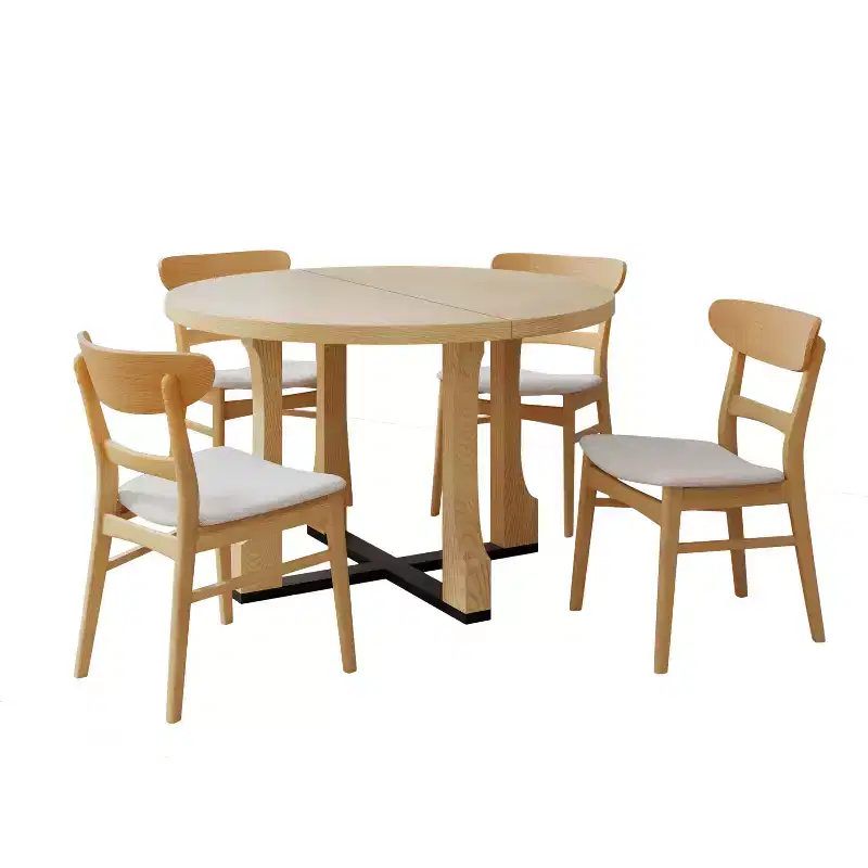 Christopher Knight Home Belle 5 Pieces Mid-Century Modern Wood Upholstered Dining Set