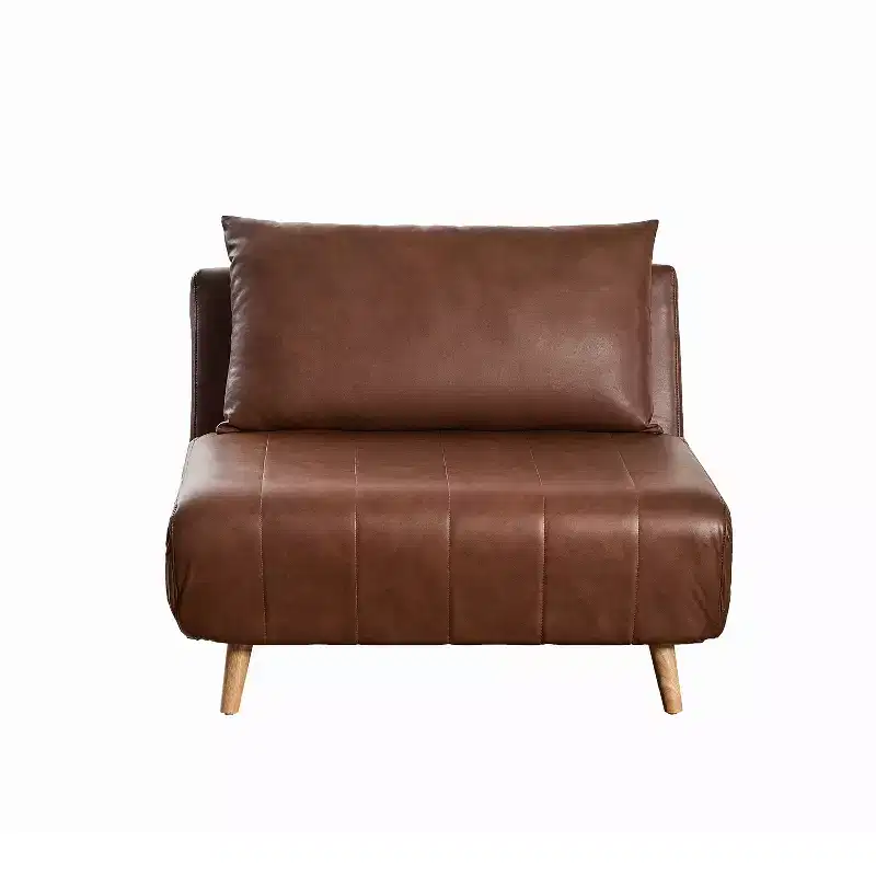 Merrick Lane Convertible Tri-Fold Sleeper Chair with Channel Stitching and Pillow