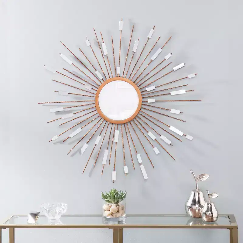 Ardreva Starburst Mirrored Wall Sculpture - Gold - SEI
