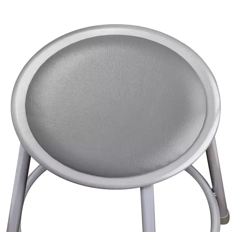 Hampden Furnishings 2pk 30" Otto Collection Stool with Backrest Gray: Upholstered Vinyl, Steel Frame, 300 lbs Capacity