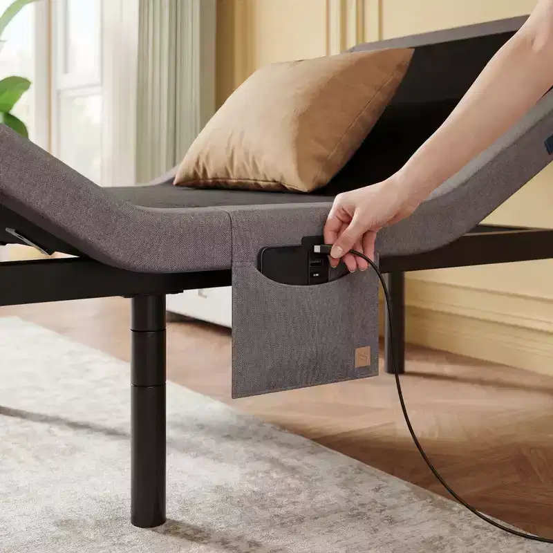 Marsail Twin XL Size Electric Bed Frame, Zero-Gravity and Zero-Gap Modes, Adjustable Bed Frame with 4 USB Ports and Wireless Remote Control