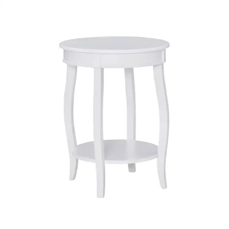 Round Accent Table with Shelf