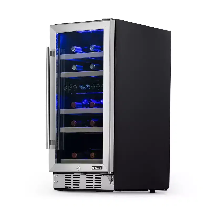 Newair 29-Bottle 14.8 Stainless Steel Built-In Dual Zone Wine Fridge