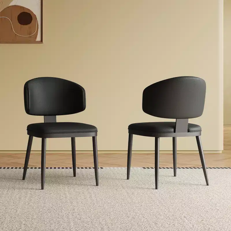 Armless PU Leather Upholstered Dining Chairs for Kitchen & Dining Room