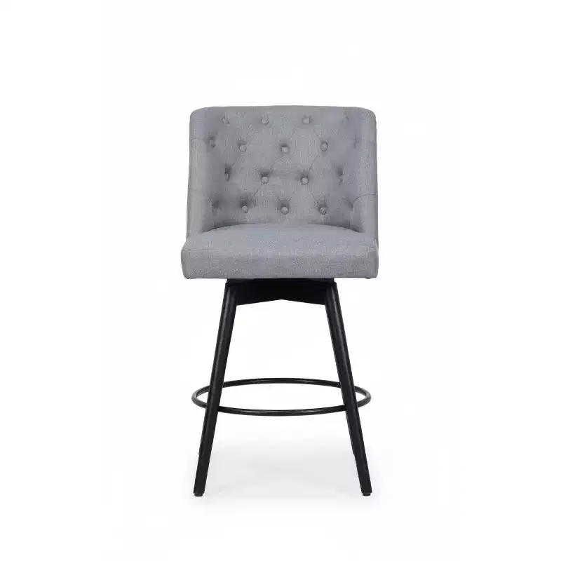 Linen Bar Stools Set of 2 - Linen Fabric Bar Stools