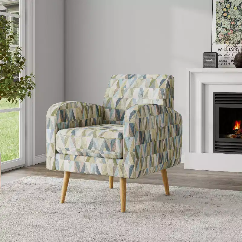 Handy Living Mindy Mid-Century Modern Accent Armchair Prism Pattern