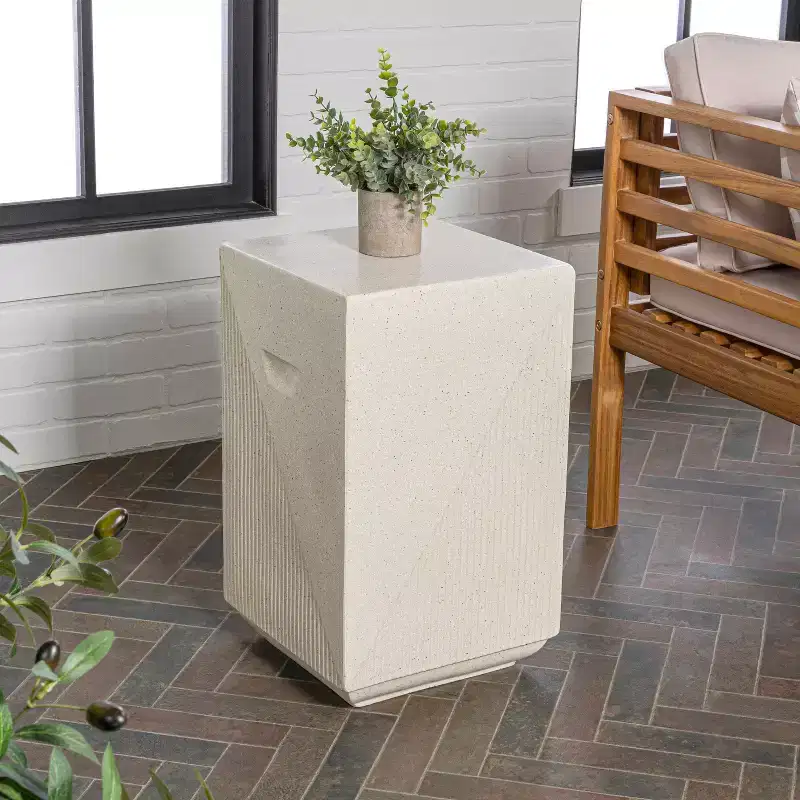 Adrian 20.75 Contemporary Minimalist Square Indoor/Outdoor Accent Table
