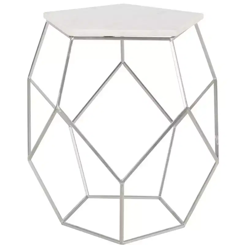 Abella Pentagon Accent Table - FOX4515 - Silver - Safavieh Couture