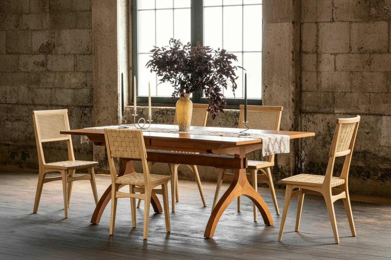 Woven Dining Chair Natural Wood