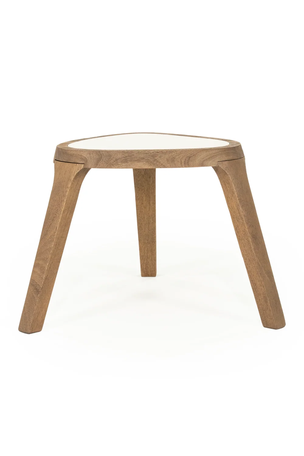 White Marble Triangular Side Table