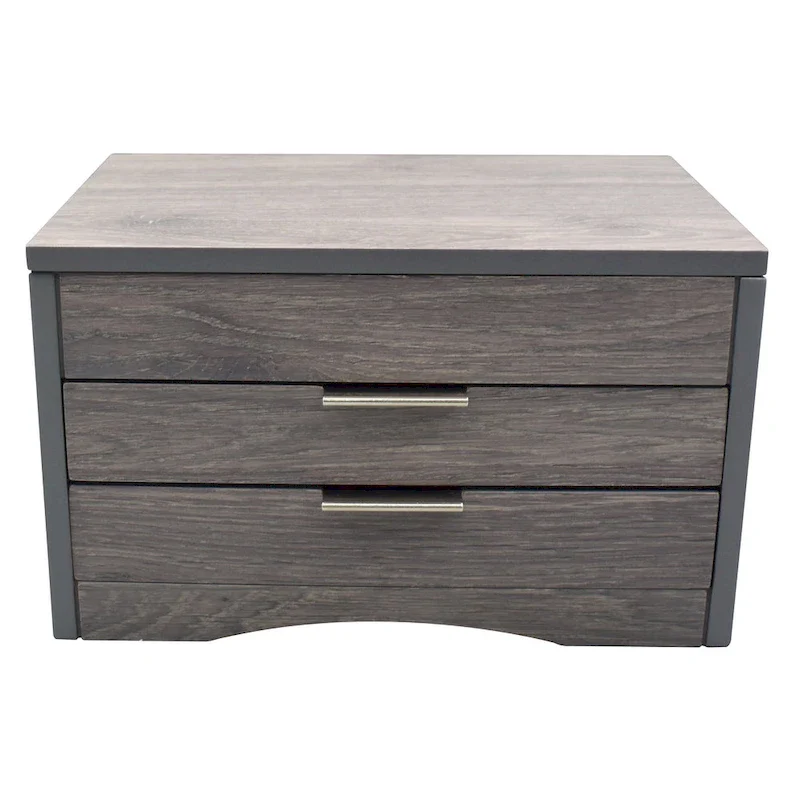 Distressed Grey Wood Jewelry Box