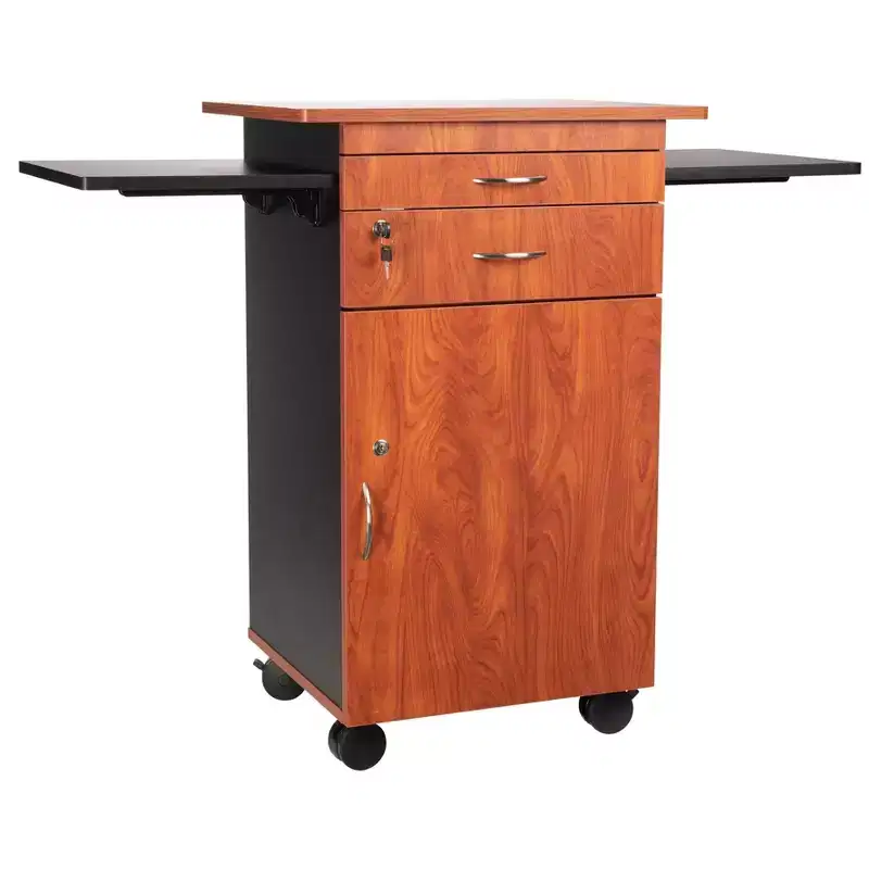 Multimedia Lecture Podium Cart Cherry/Black