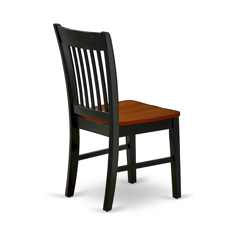East West Furniture Dining Set- a Rectangle Dining Table and Kitchen Chairs, Black & Cherry (Pieces Option)
