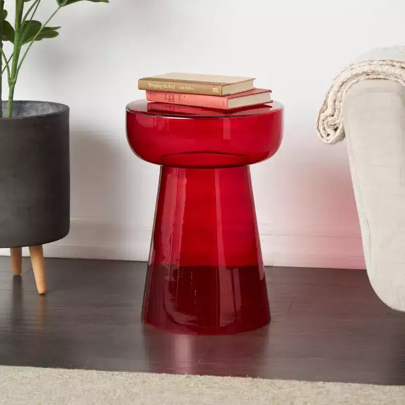 Glass Modern Pedestal Accent Table
