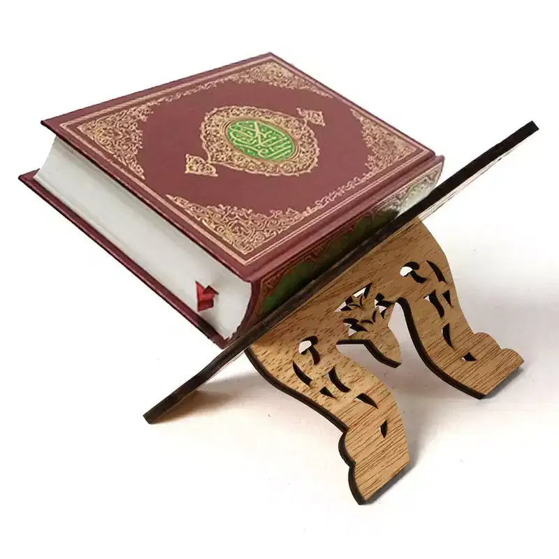 Folding Wooden Book Stand, 7.72x4.96x0.75 - Vintage Decorative Reading Stand for Prayer, Study and Display