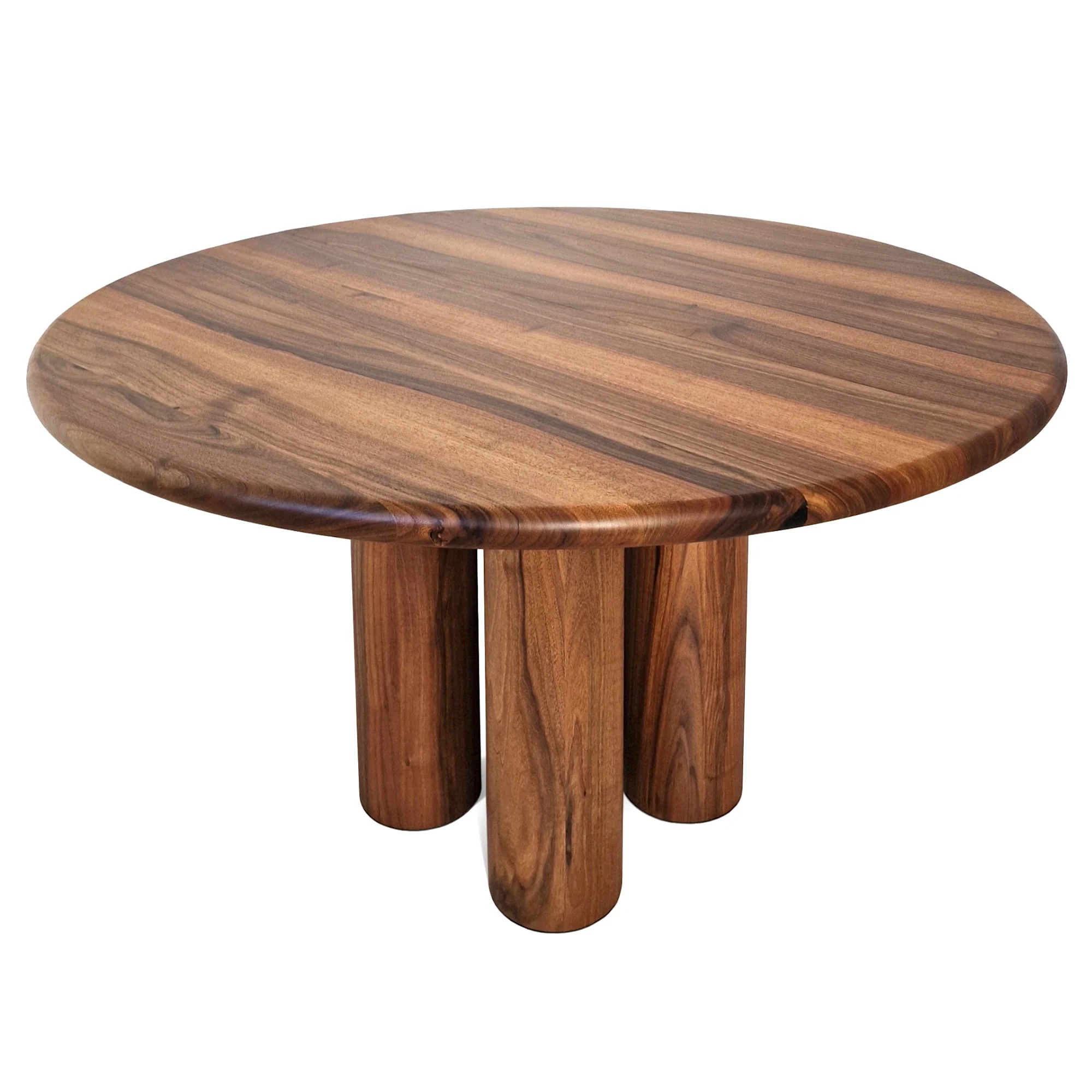 Round Walnut Dining Table - This luxurious round dining table - expertly handcrafted from premium solid European walnut (darker shade of