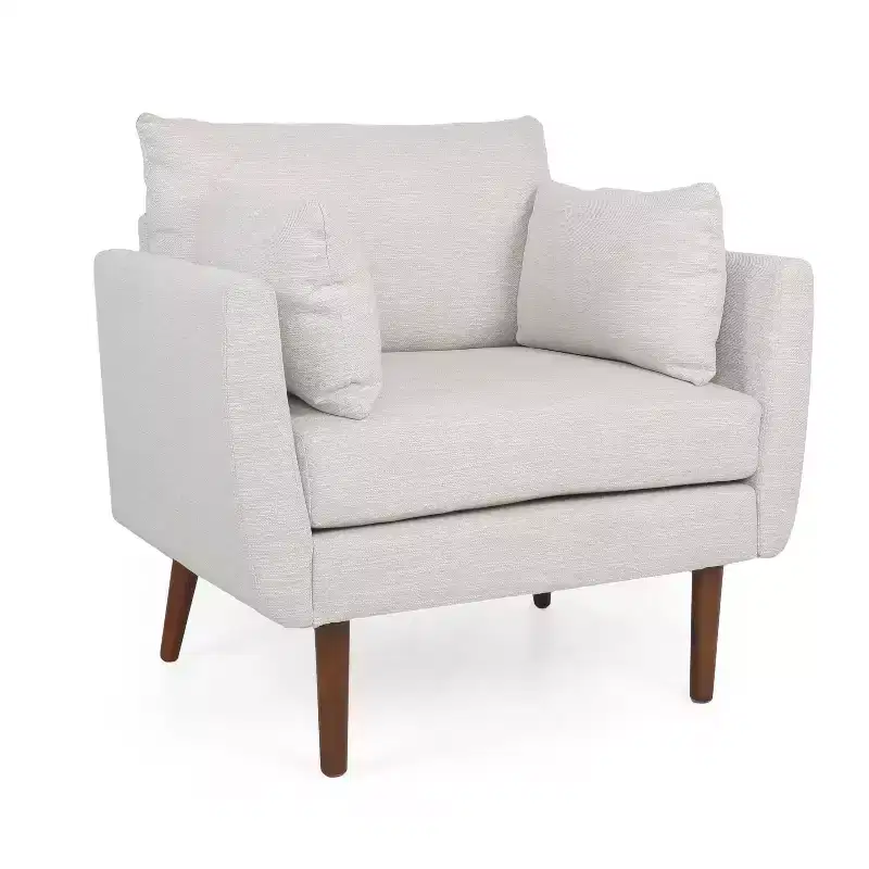 GDFStudio Viewland Contemporary Fabric Upholstered Club Chair with Accent Pillows