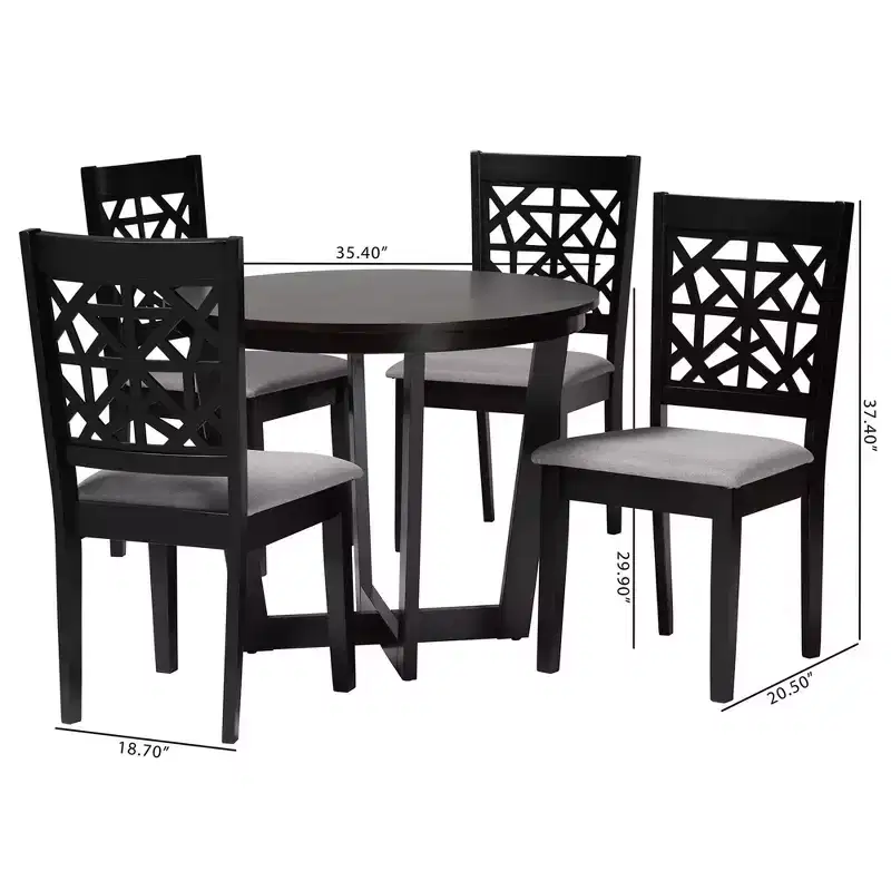 Baxton Studio Jamie Moden Wood 5-Piece Dining Set
