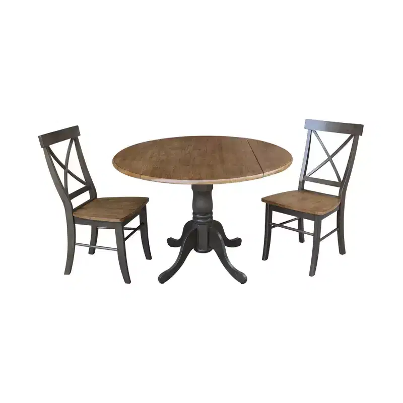 42 Mase Dual Drop Leaf Table with 2 X Back Chairs - International Concepts