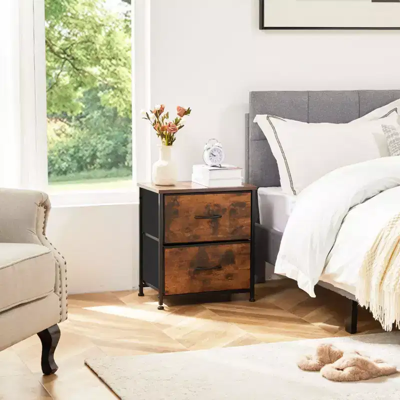 Modern 7-Drawer Dresser: Metal and Wood Design