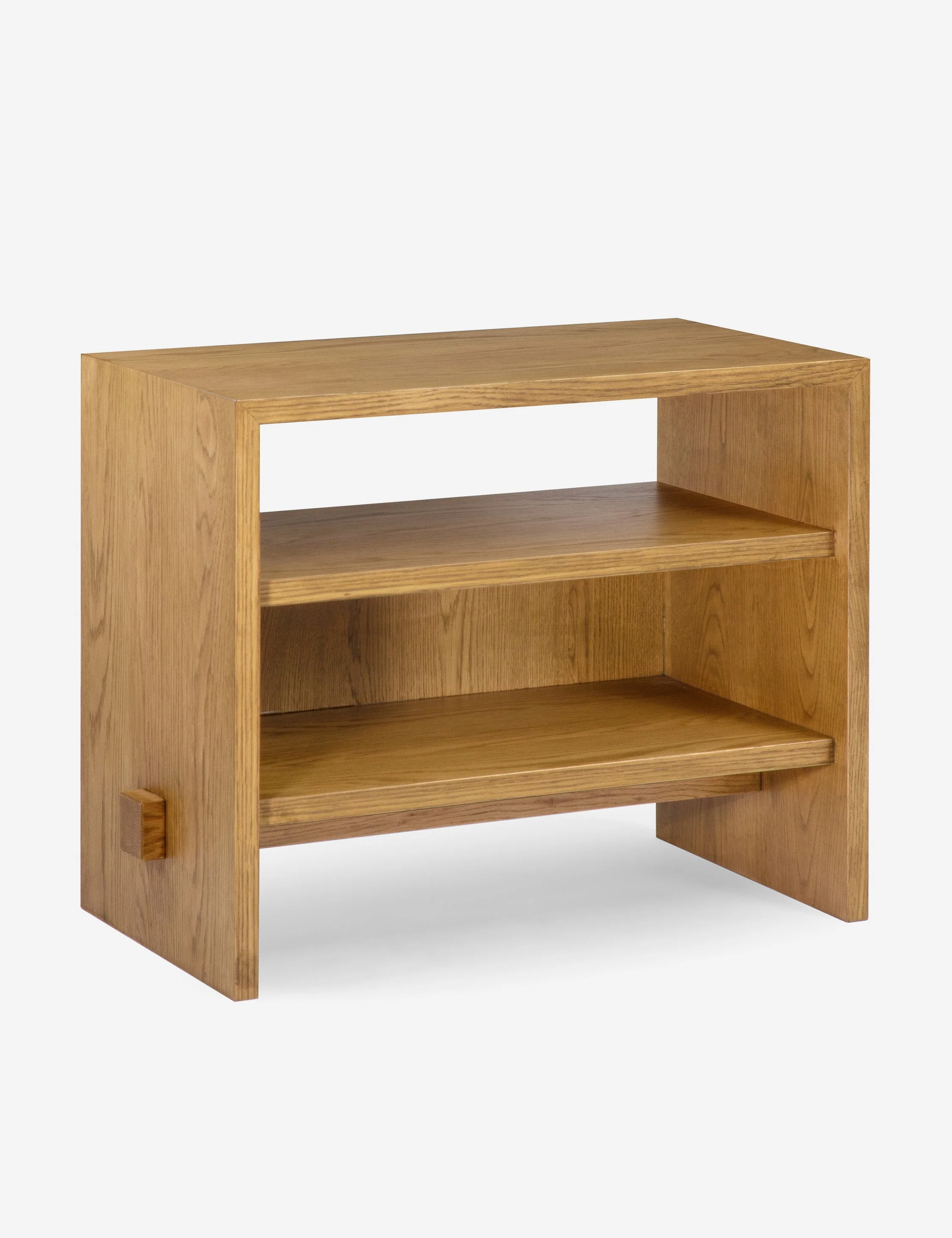 Nightstand - The nightstand offers a grounding warmth with its blend of oak veneers and solid oak clad in a light finish that showcases the natural