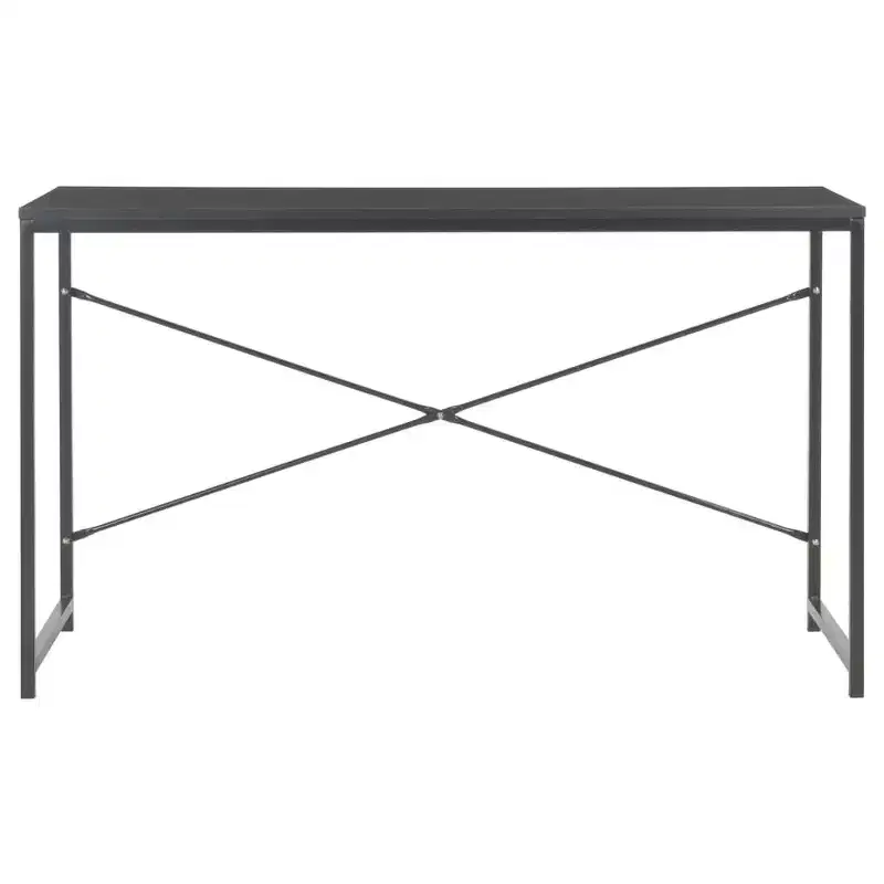 vidaXL Computer Desk Black and Oak Engineered Wood and Powder-Coated Metal