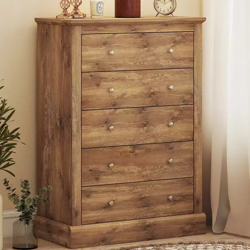 Farmhouse Dresser for Bedroom with 5 Drawers, 31 Wide Chest of Drawers