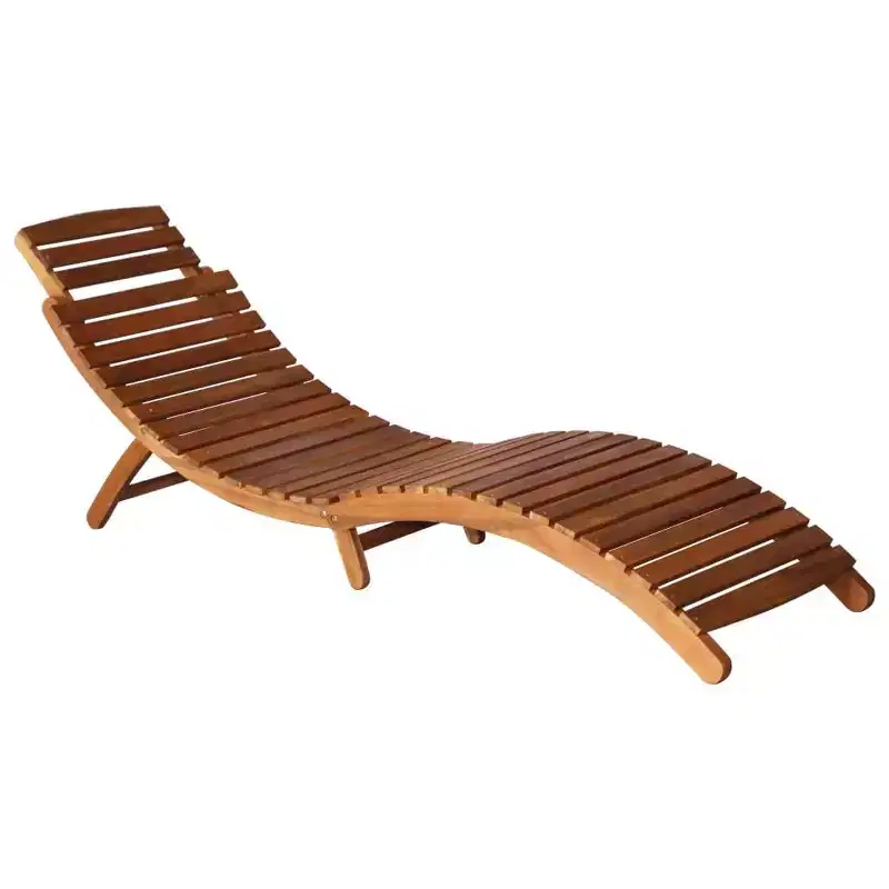 vidaXL Sun lounger 21.65 x 72.44 x 25.20 in Solid Acacia Wood