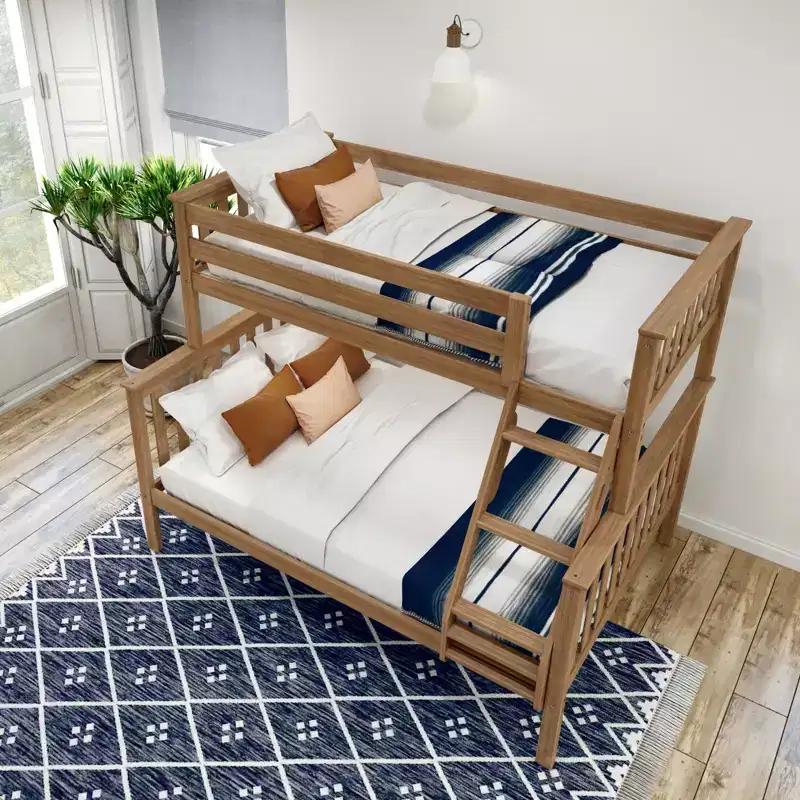Solid Wood Twin over Full Bunk Bed, No Box Spring Needed, Low VOC, 400 lb Capacity