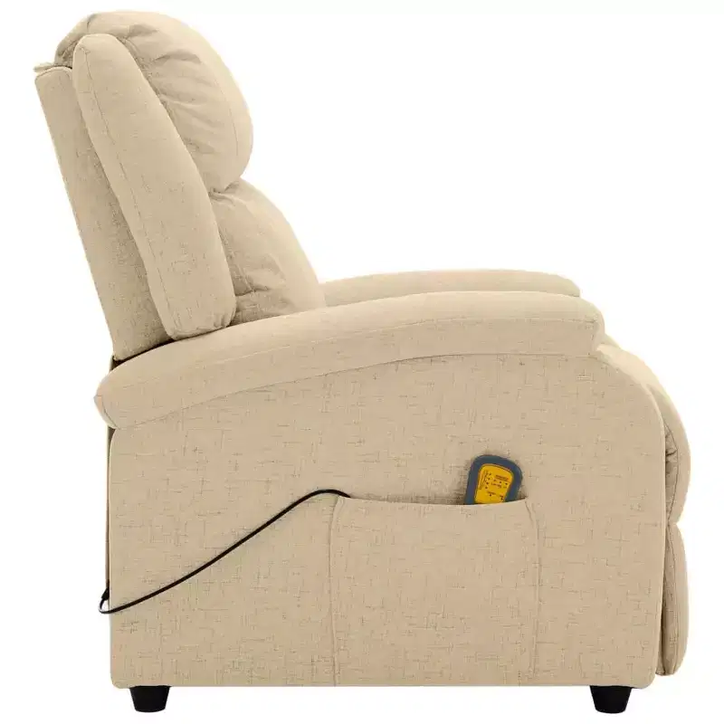 vidaXL Massage Chair Cream Polyester fabric and metal Medium