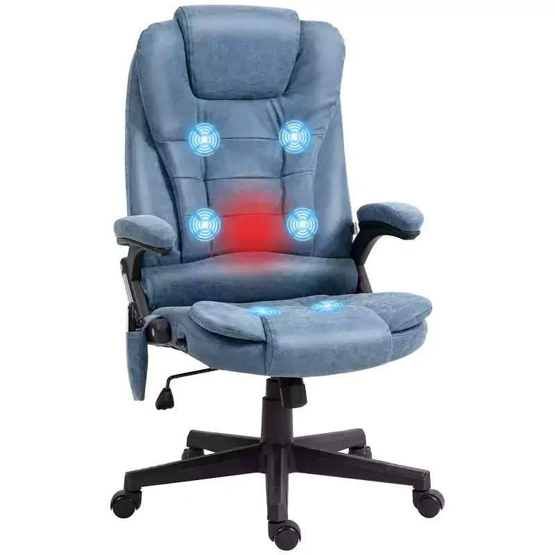 HOMCOM High-Back Massage Office Chair, Heated Reclining Computer Chair with Remote