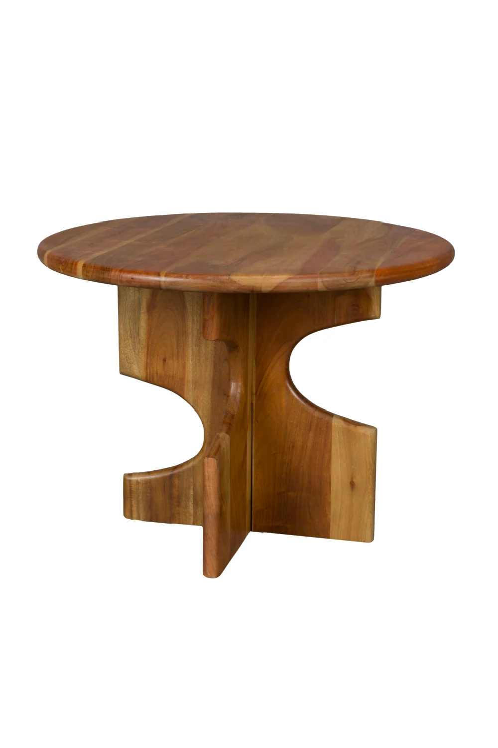 Notched Base Wooden Side Table