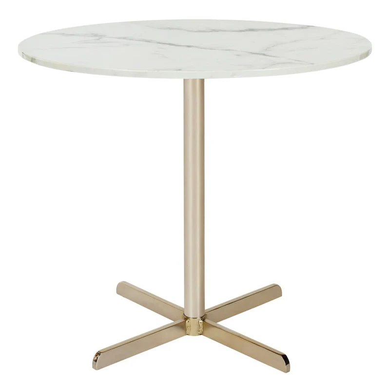 SAFAVIEH Peggy White/ Brass Round Side Table - 19.6 x 19.6 x 17.8 - 20Wx20Dx18H