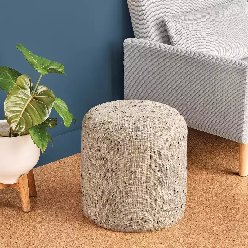 Speckled Pouf Ottoman, Speckled Beige