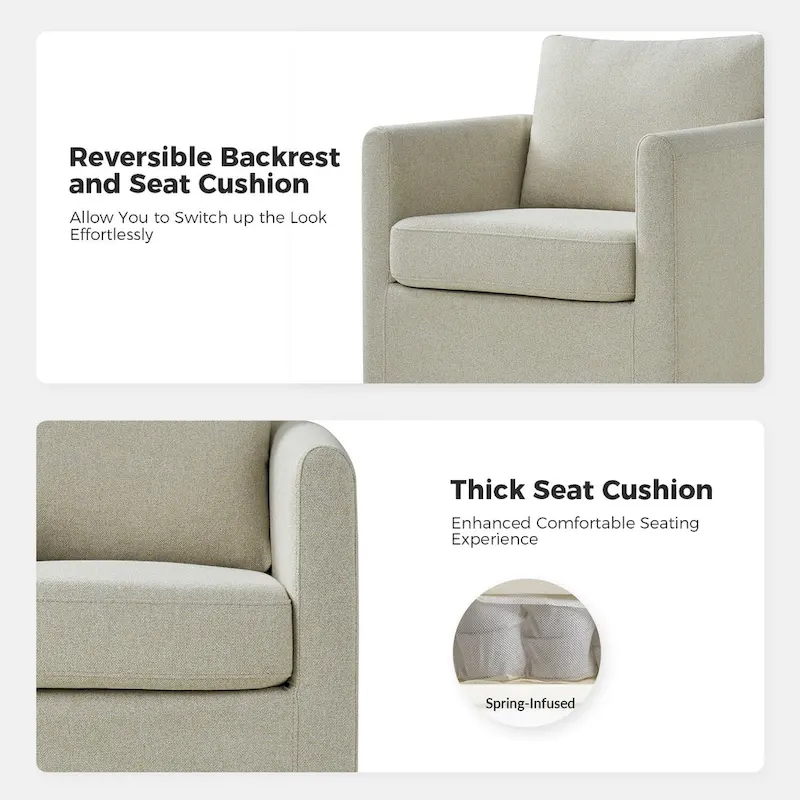 Erkenbald Modern 360-Degree Swivel Chair with Removable Slipcover by HULALA HOME