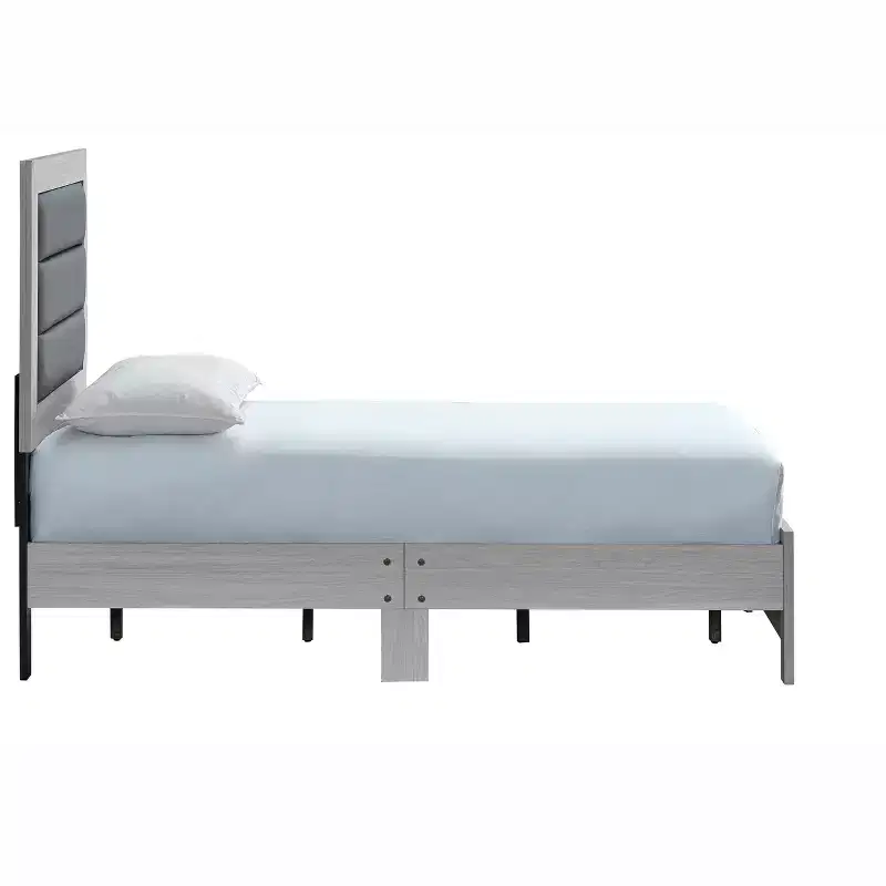 Passion Furniture Plano Beige Wood Frame Twin Panel Bed