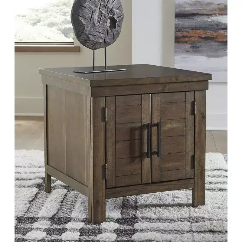 Signature Design by Ashley Casual Moriville End Table, Grayish Brown